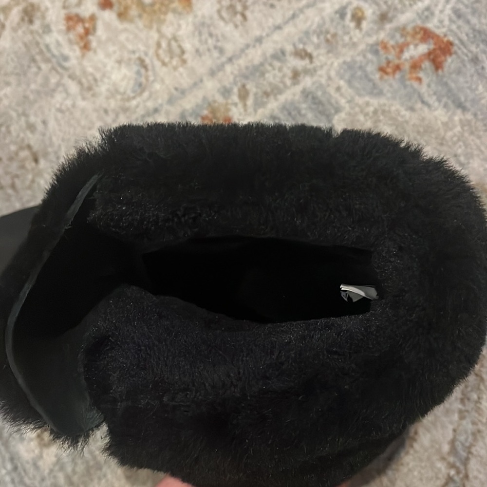 J Crew suede wedge. Fur ankle cuff and fur lined on the inside. - Picture 6 of 7